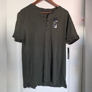 Men's Apt. 9 Modern-Fit Slubbed Henley Green Large Shirt